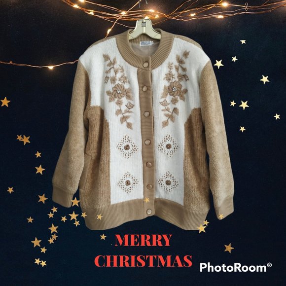 Vtg.MOFFI fall lined cardigan jacket sweaterembroidery & p - Picture 11 of 11